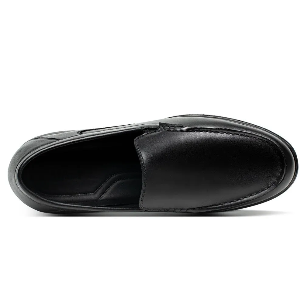 7 CM/2.76 Inches CMR CHAMARIPA Handcrafted Black Premium Calfskin Loafers – 7CM Height Boost