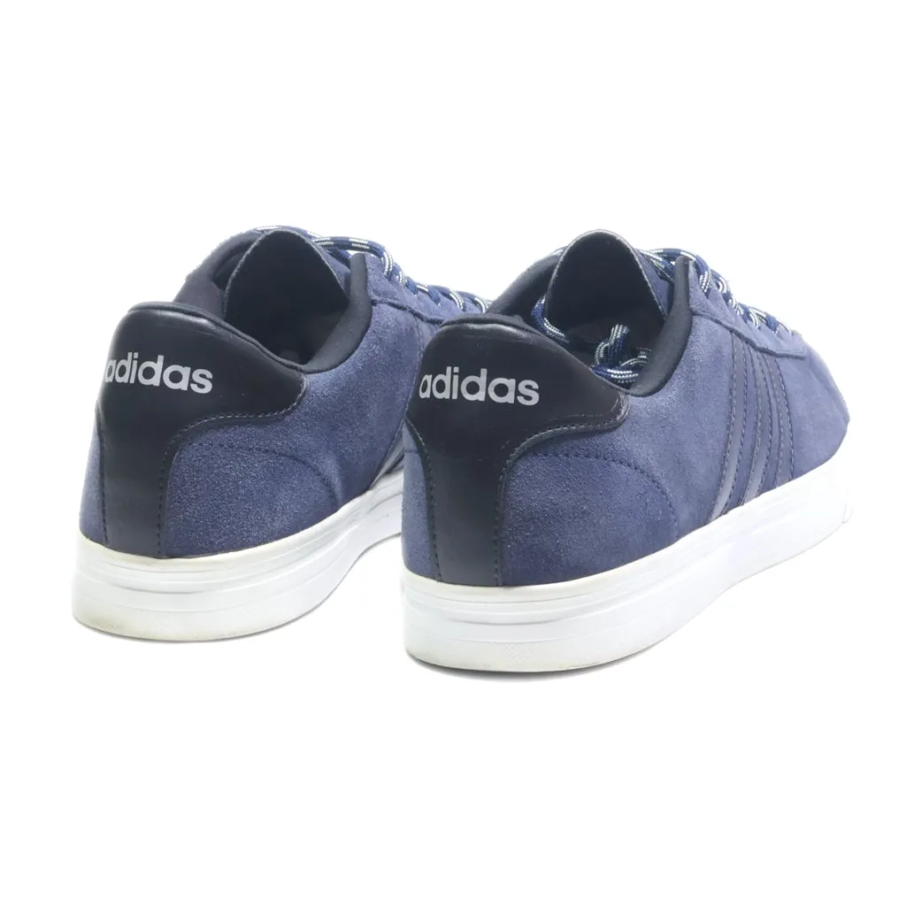 Adidas Cloudfoam Low-Top Sneakers Suede Blue Colour For Men