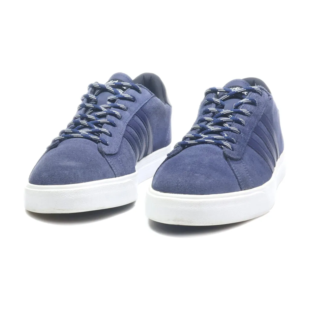 Adidas Cloudfoam Low-Top Sneakers Suede Blue Colour For Men