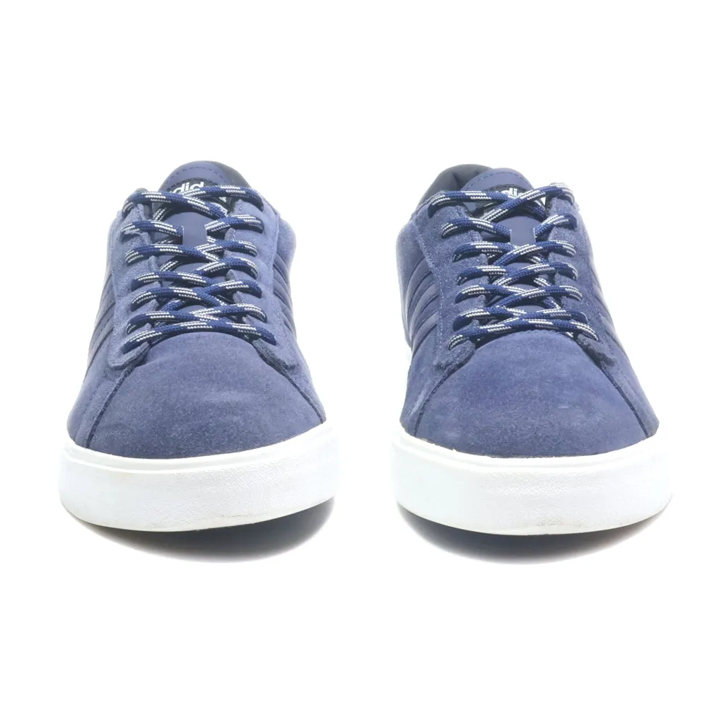 Adidas Cloudfoam Low-Top Sneakers Suede Blue Colour For Men