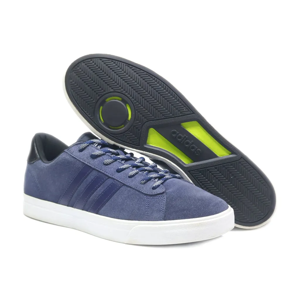 Adidas Cloudfoam Low-Top Sneakers Suede Blue Colour For Men