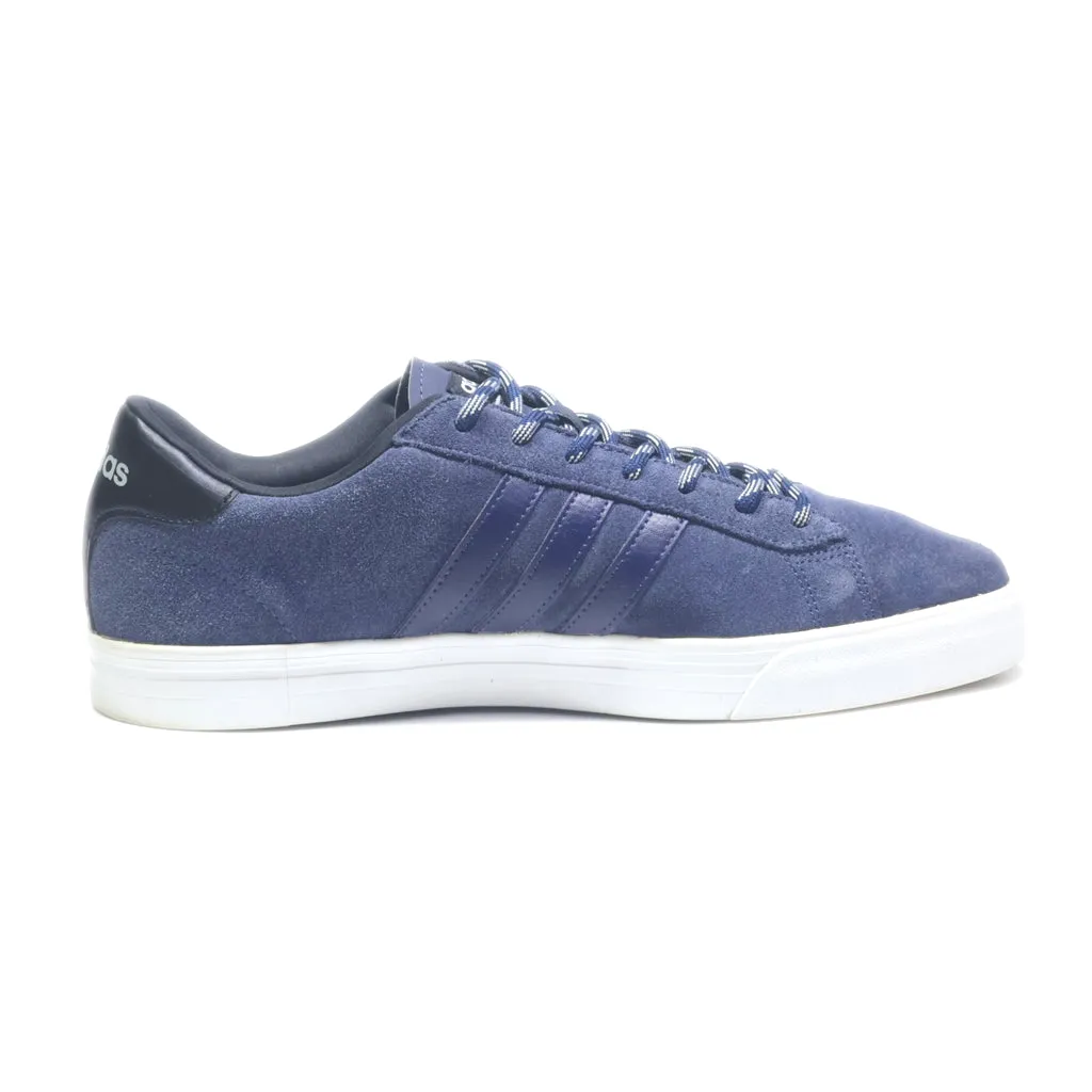 Adidas Cloudfoam Low-Top Sneakers Suede Blue Colour For Men