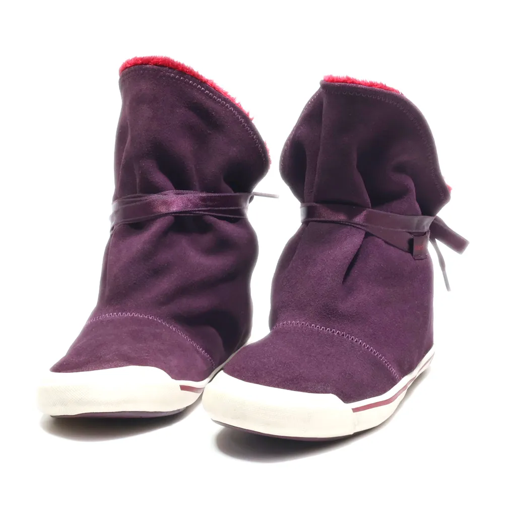 Adidas Snow Boots Suede Maroon Colour For Women