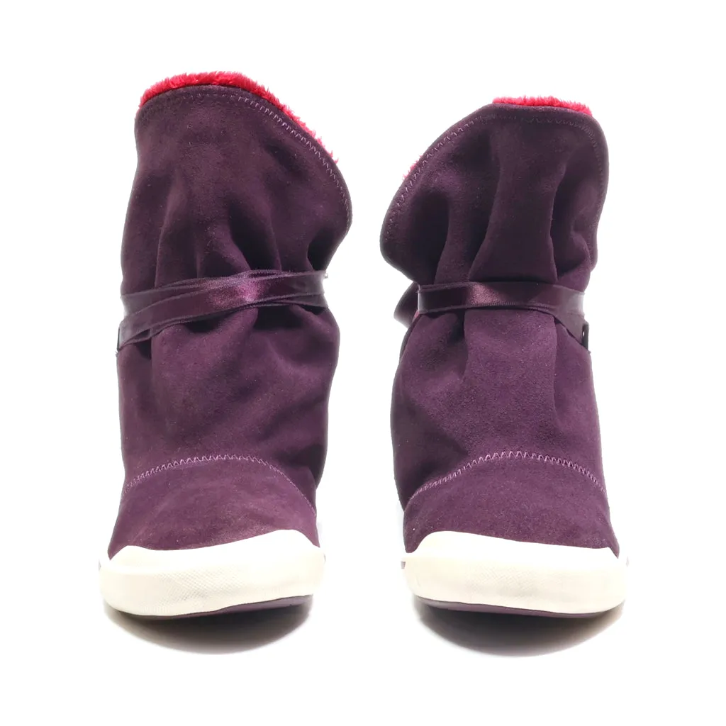 Adidas Snow Boots Suede Maroon Colour For Women