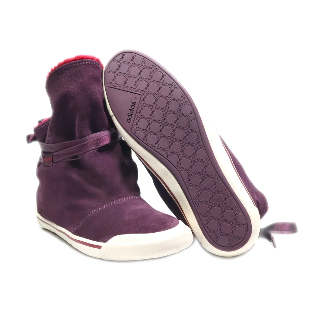 Adidas Snow Boots Suede Maroon Colour For Women