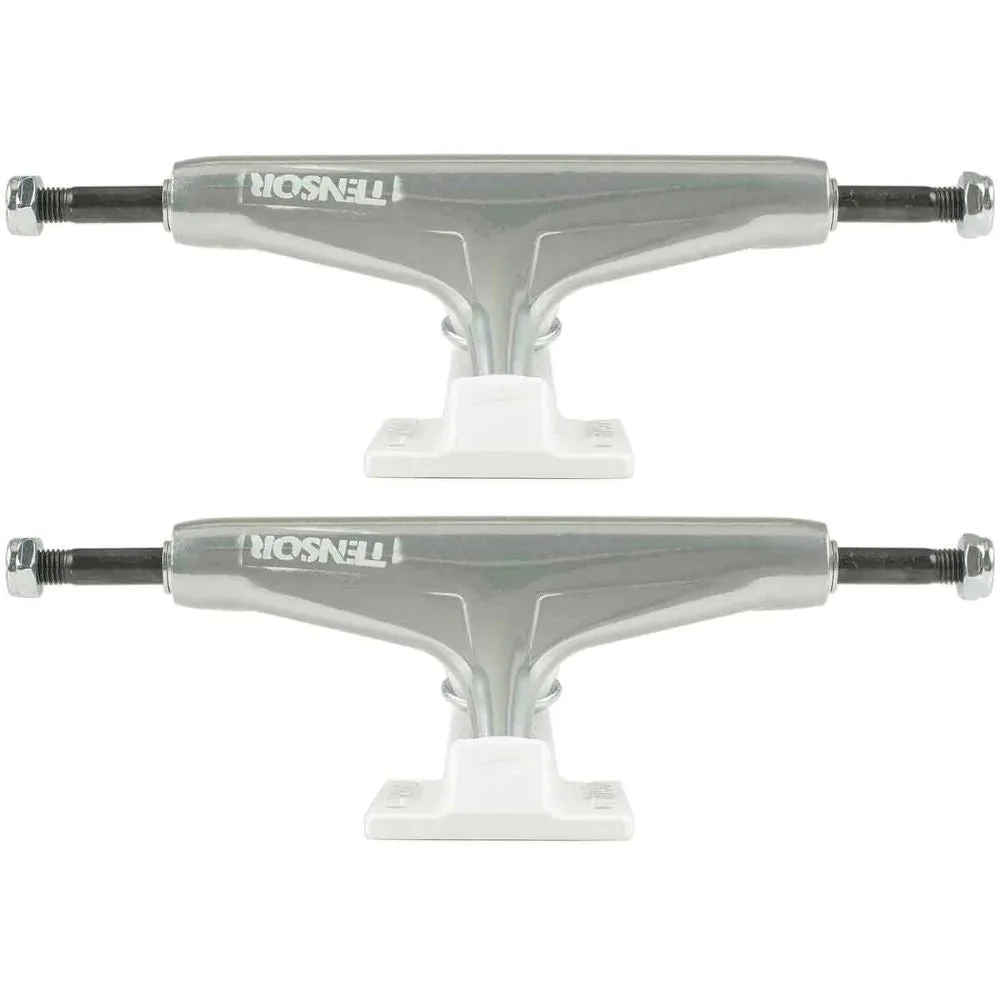 Aluminum Stencil Mirror Raw/White 5.25" Skateboard Trucks