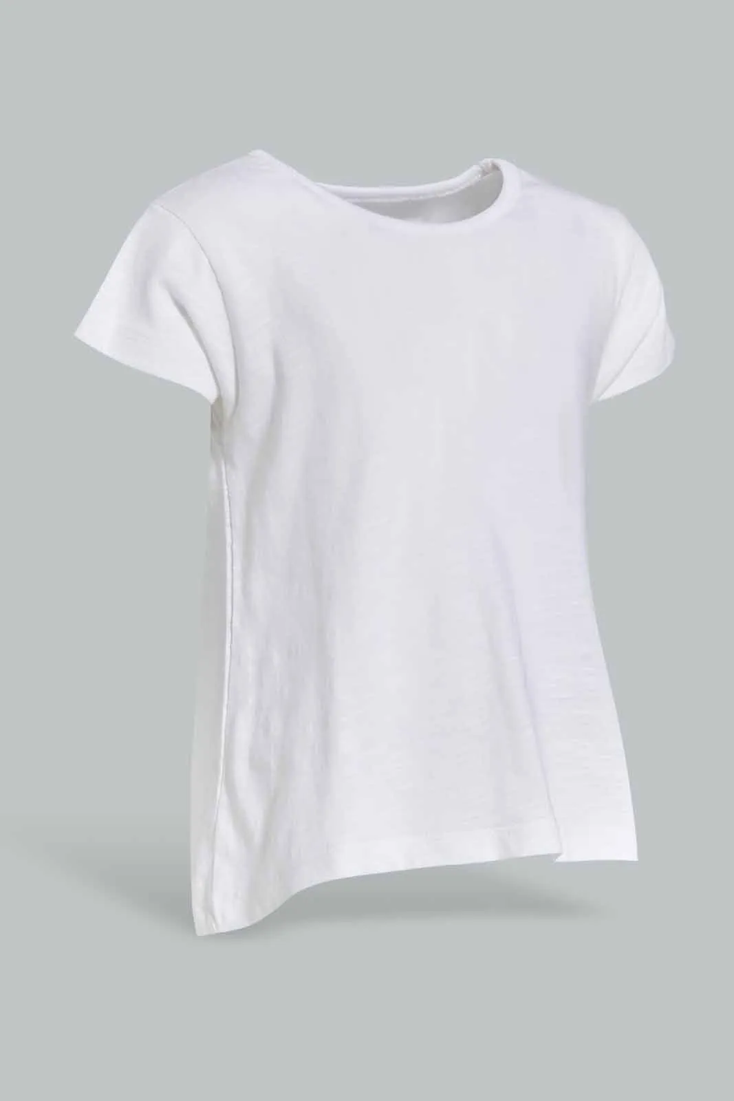 Baby Girls White Basic T-Shirt