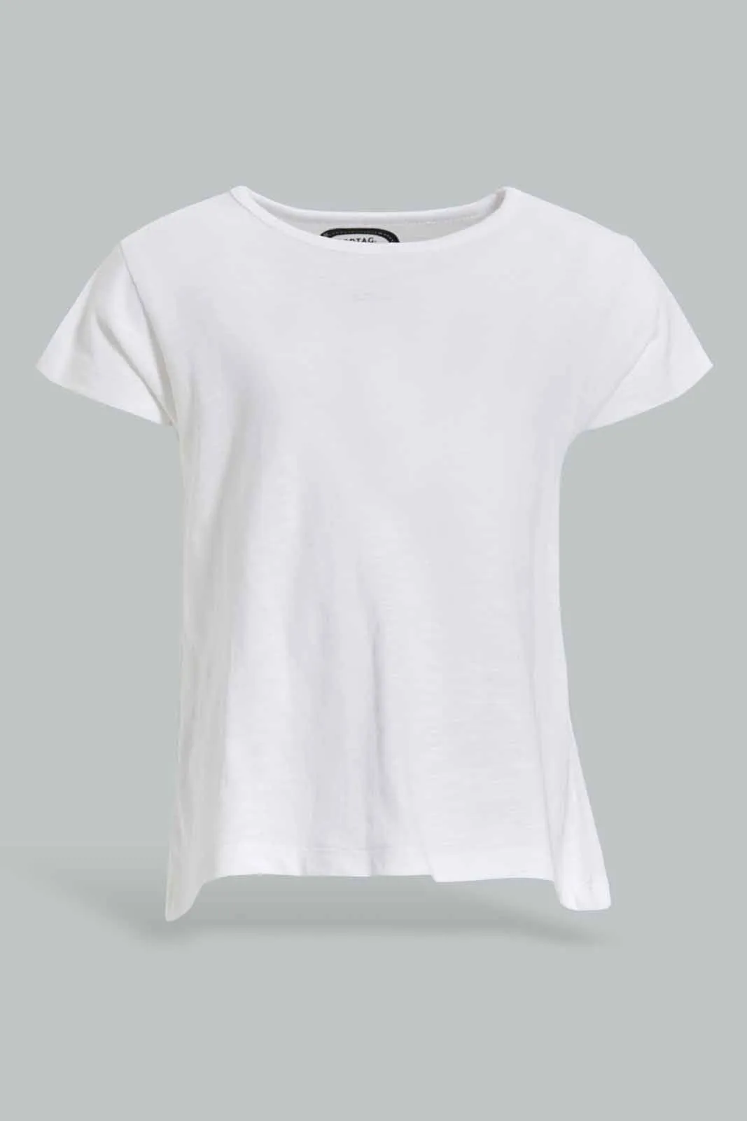 Baby Girls White Basic T-Shirt