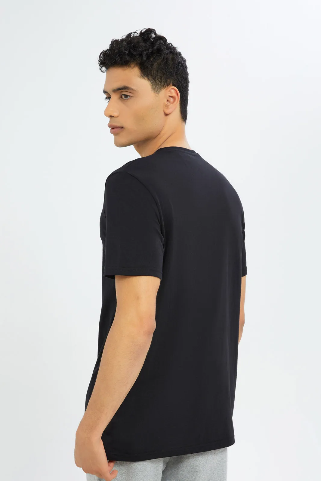 Black Crew Neck Regular Fit T-Shirt