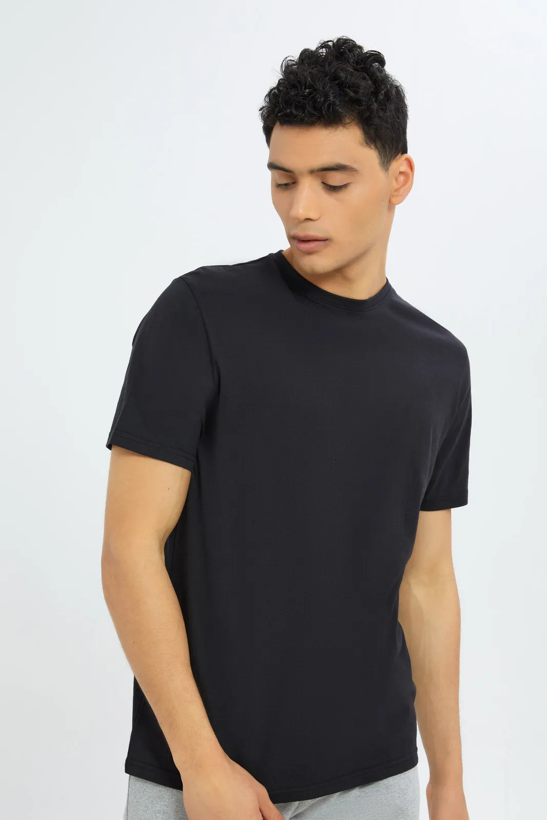 Black Crew Neck Regular Fit T-Shirt