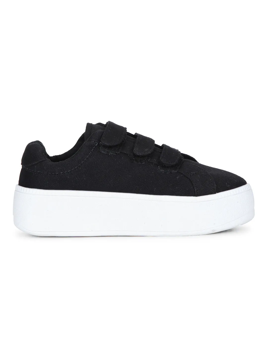 Black Strap Slip-On Sneakers