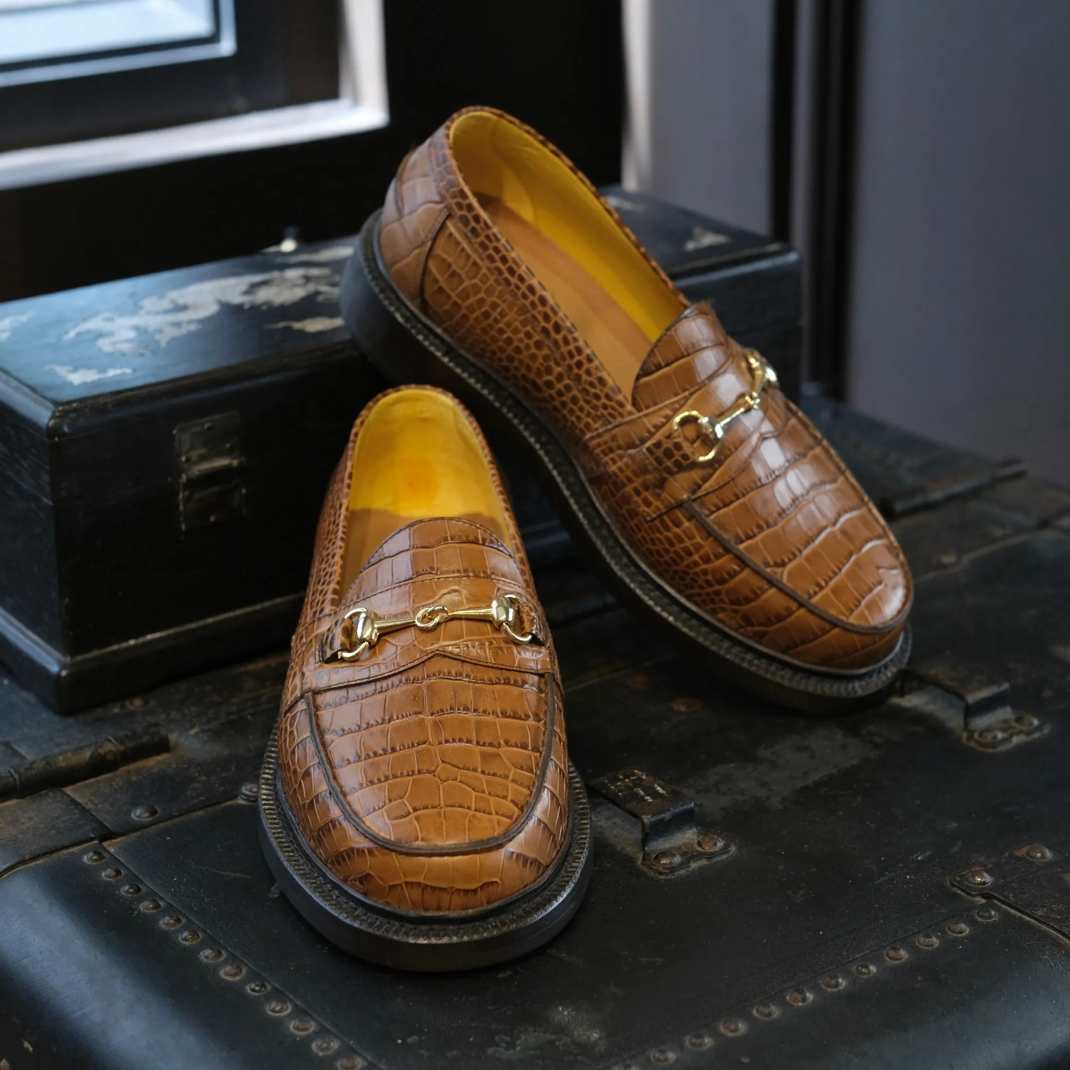 Blackstock & Weber Mason Horsebit Loafer (Honey Croc)