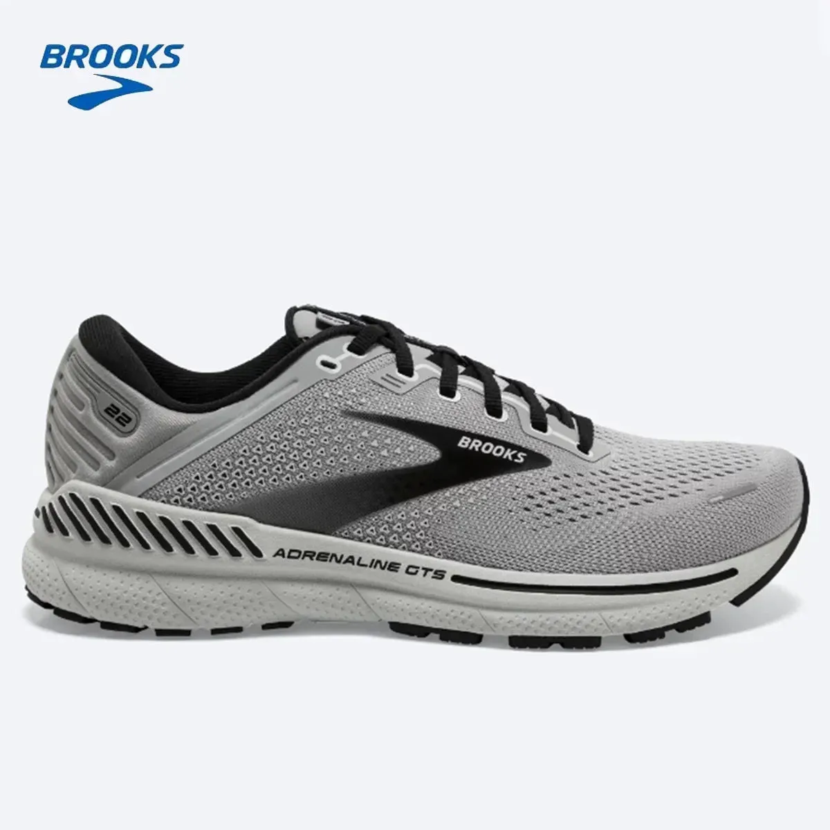 BROOKS Adrenaline GTS 22 Running Shoes Black Ebony Men Long-Distance Road Sport Training Casual Sneakers