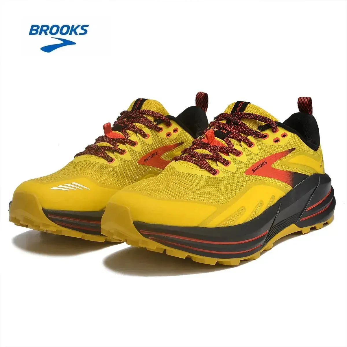 BROOKS Cascadia 16 Running Shoes Yellow Black Grenadine Men Women Long-Distance Road Sport Training Casual Sneakers