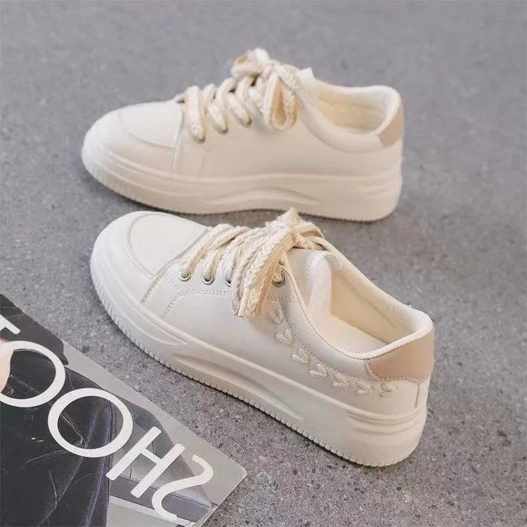 Casual Leather Women's Sports Platform Sneakers