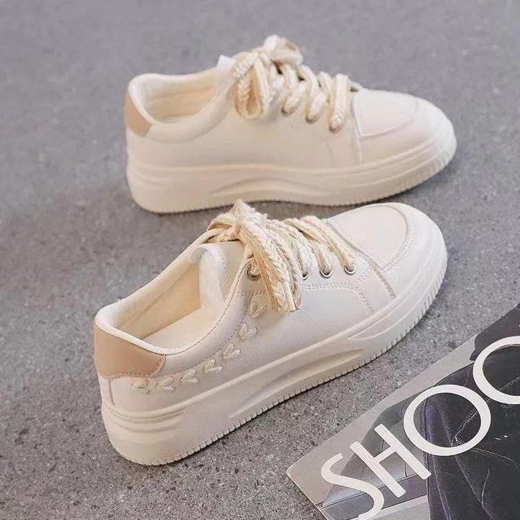 Casual Leather Women's Sports Platform Sneakers