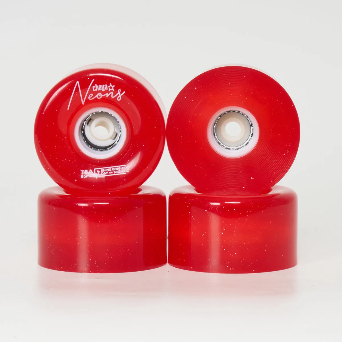 Chaya LED 65mm/78a Wheels - Red/Glitter