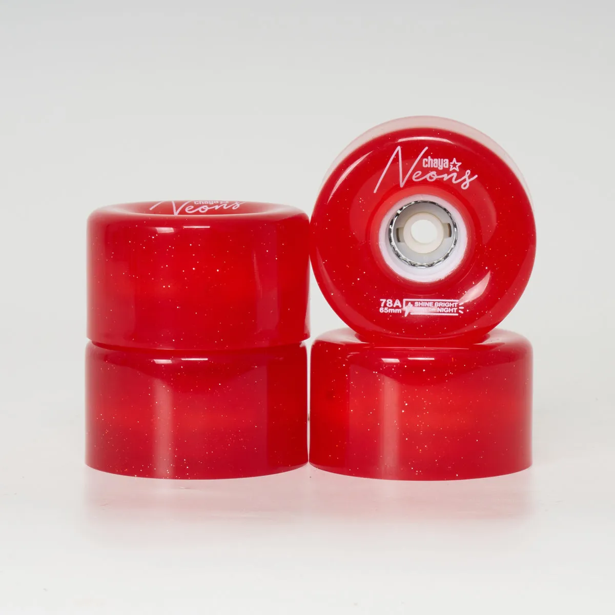 Chaya LED 65mm/78a Wheels - Red/Glitter