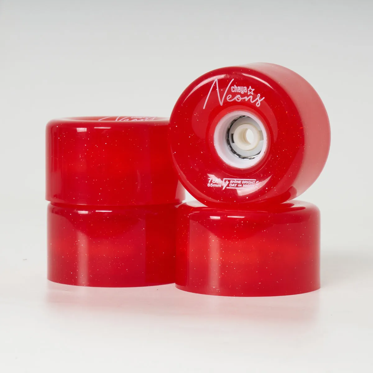 Chaya LED 65mm/78a Wheels - Red/Glitter