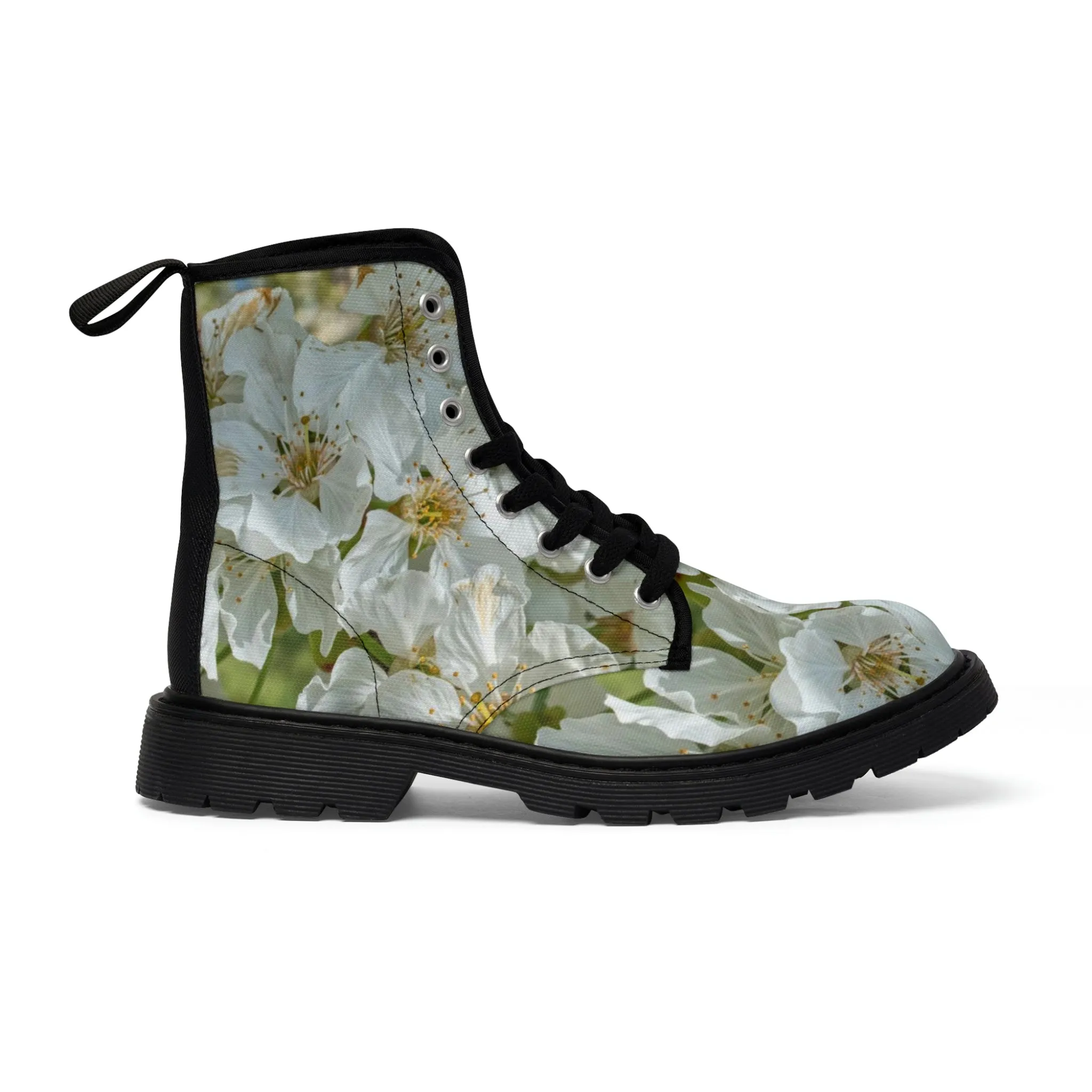 Cherry Blossom Women's Canvas Art Boots