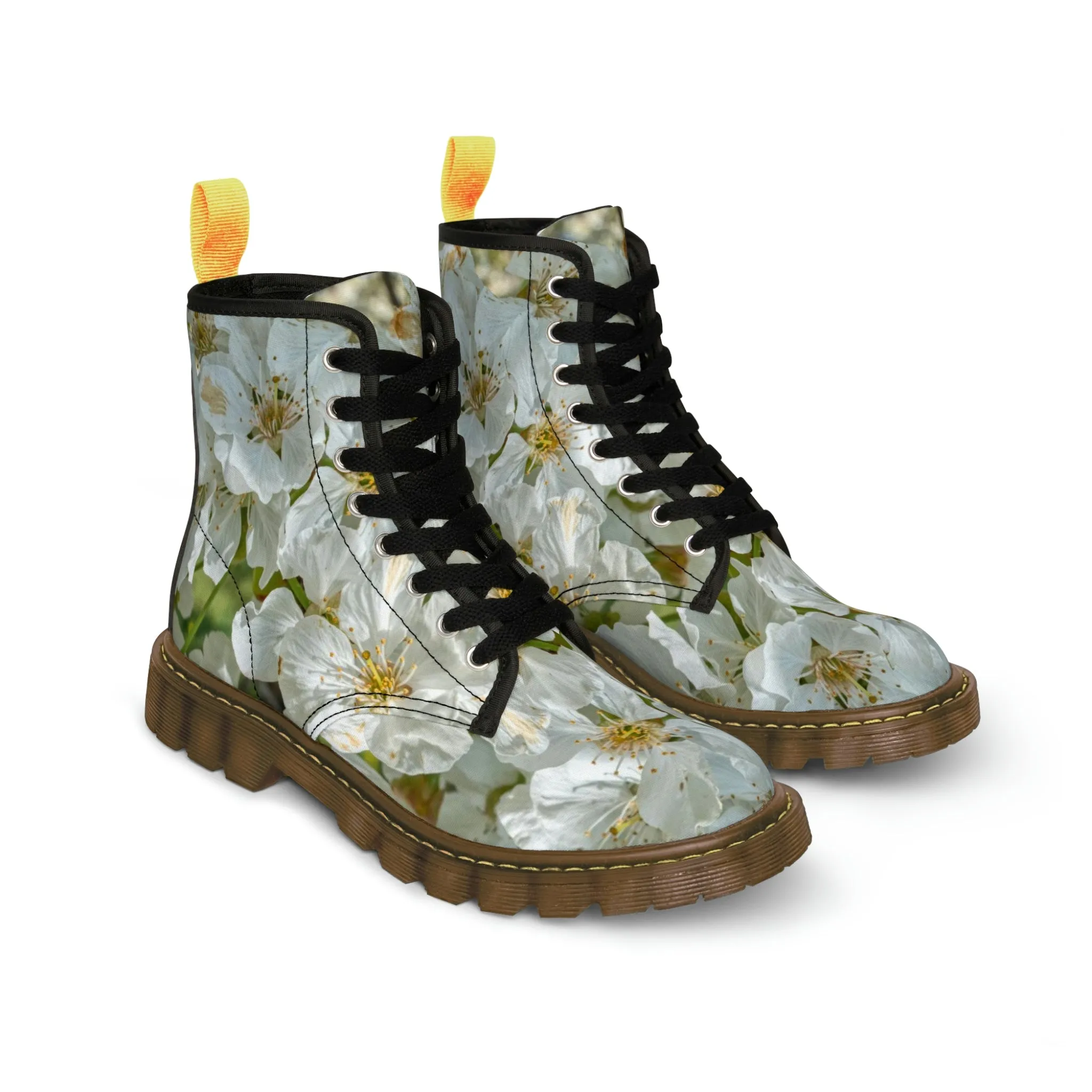 Cherry Blossom Women's Canvas Art Boots