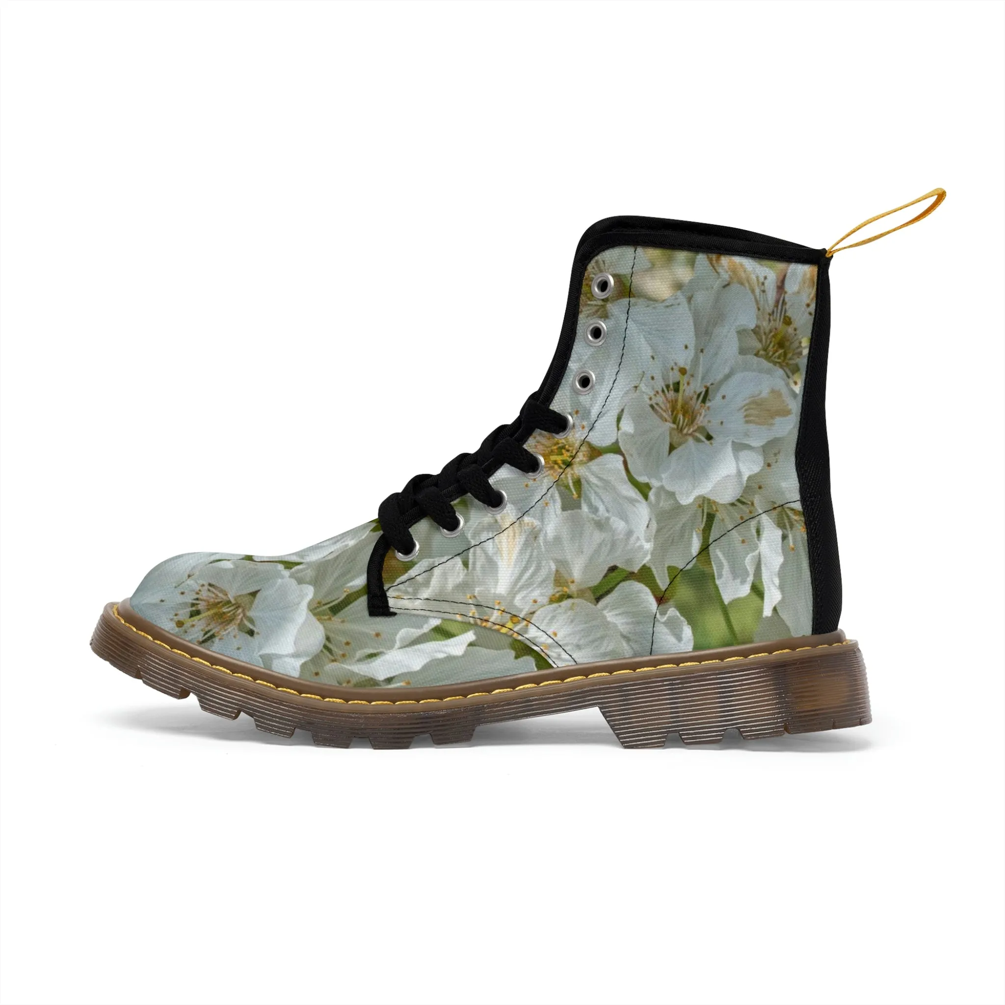 Cherry Blossom Women's Canvas Art Boots