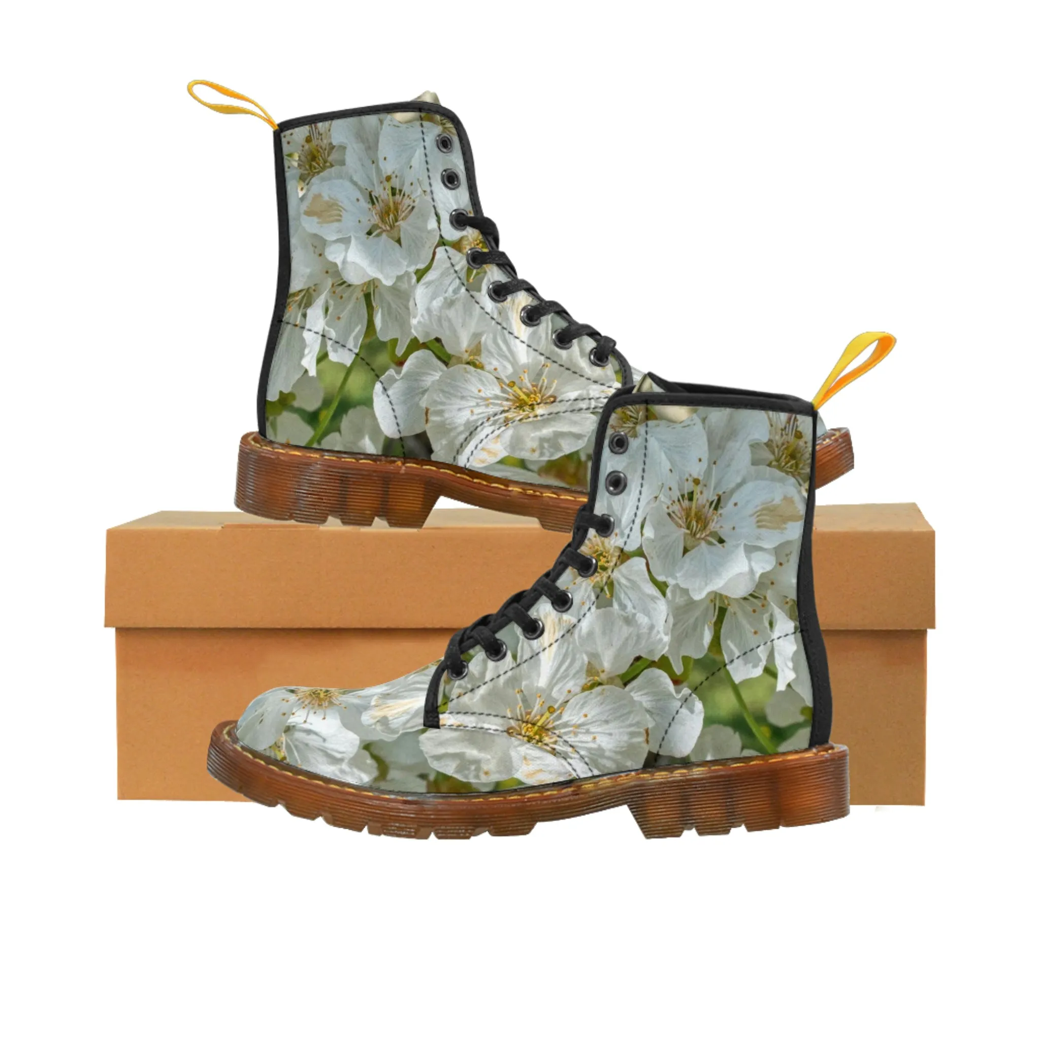 Cherry Blossom Women's Canvas Art Boots