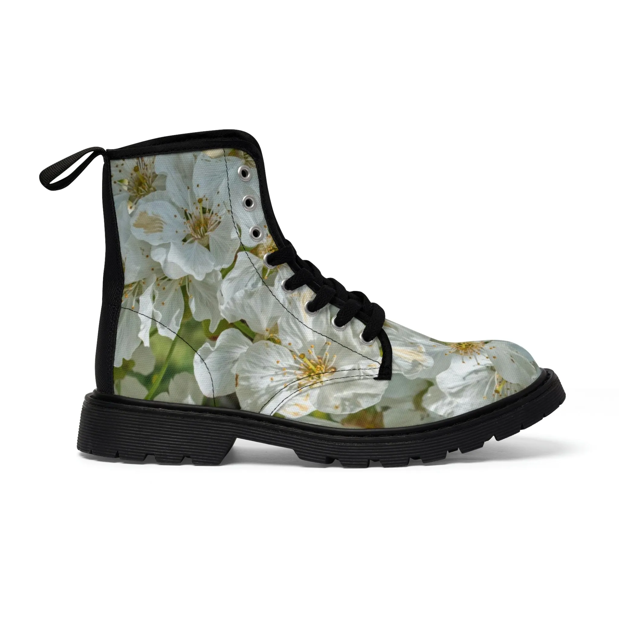 Cherry Blossom Women's Canvas Art Boots