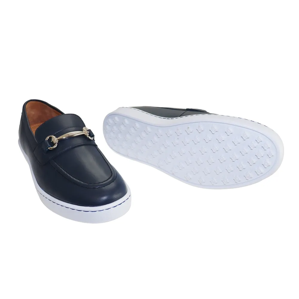 Clubhouse 'Bridge Bits' Leather Golf Slip-On Sneaker in Navy by T.B. Phelps