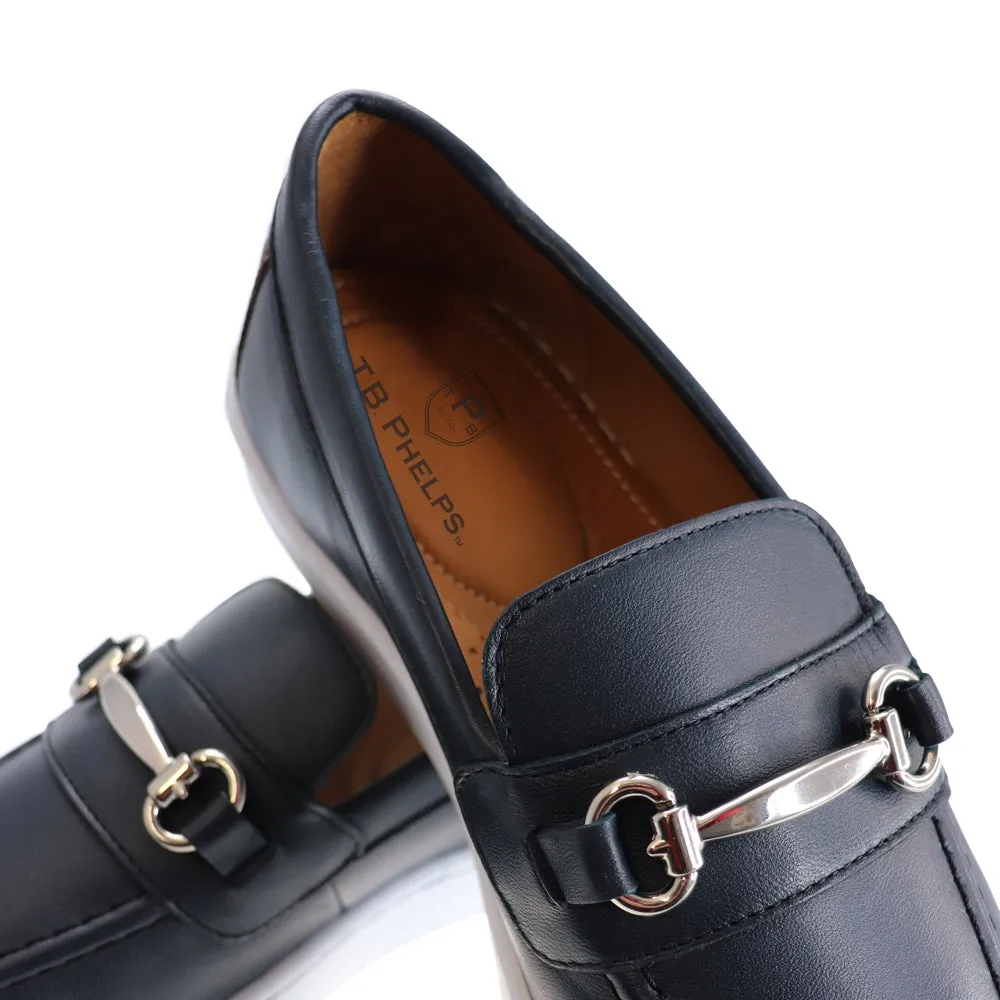 Clubhouse 'Bridge Bits' Leather Golf Slip-On Sneaker in Navy by T.B. Phelps