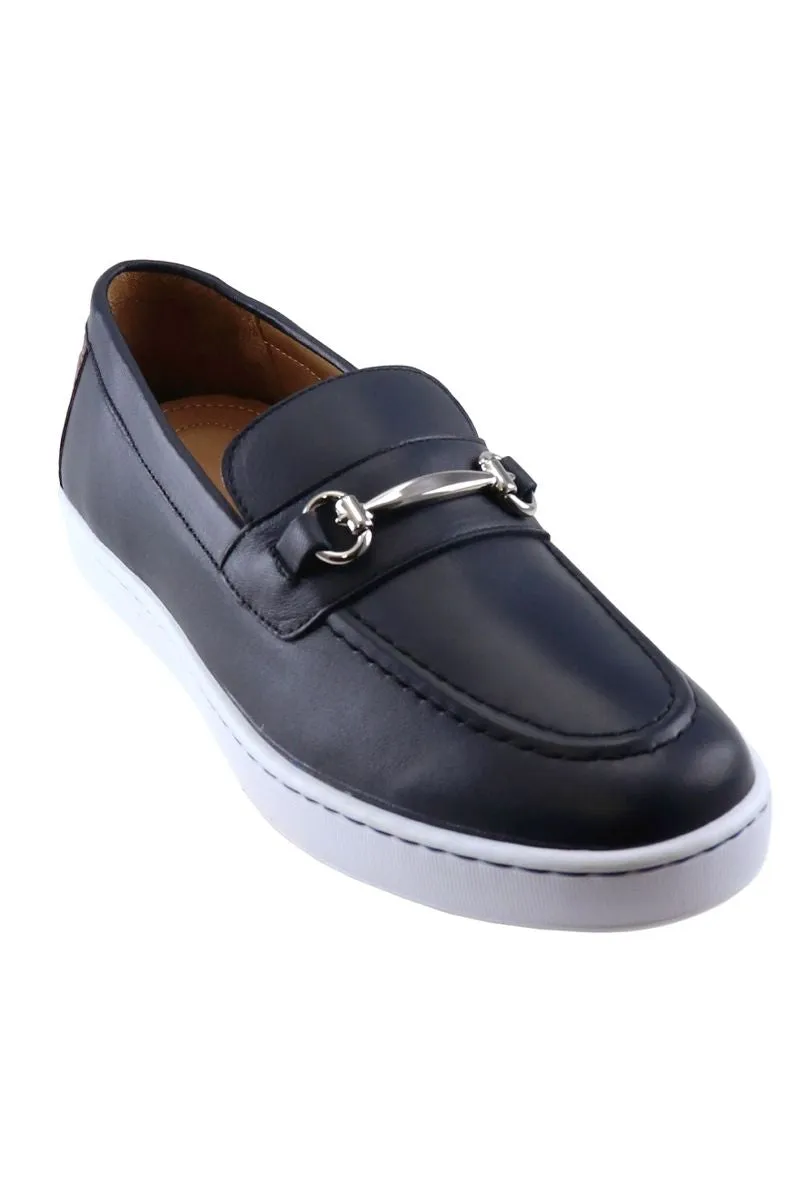 Clubhouse 'Bridge Bits' Leather Golf Slip-On Sneaker in Navy by T.B. Phelps