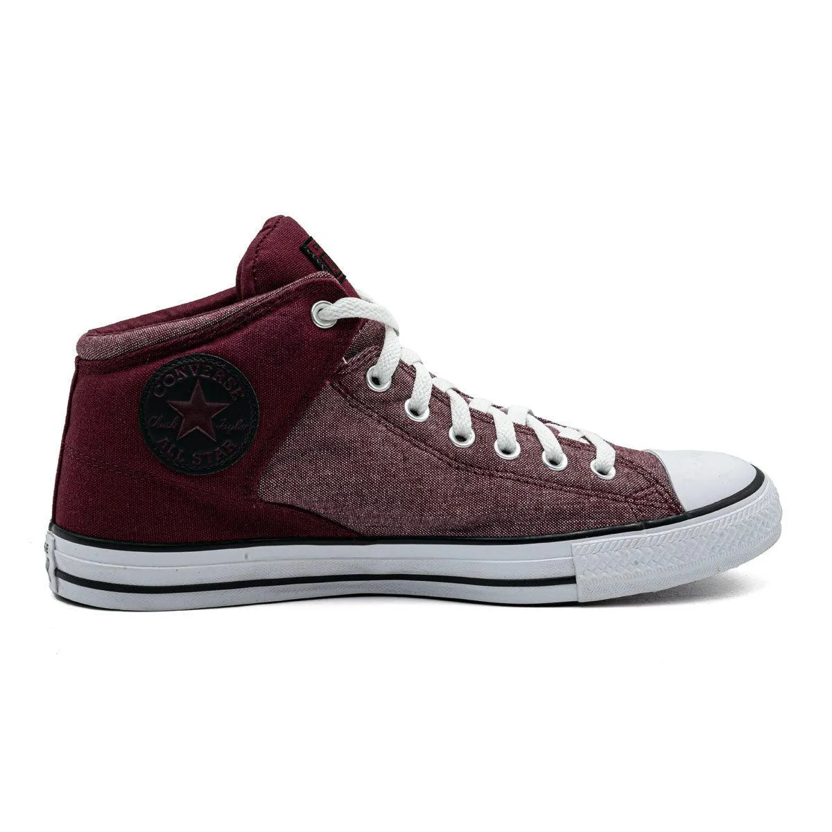 Converse Chuck Taylor All Star Street Dark High-Top Sneakers Fabric Burgundy Colour For Men