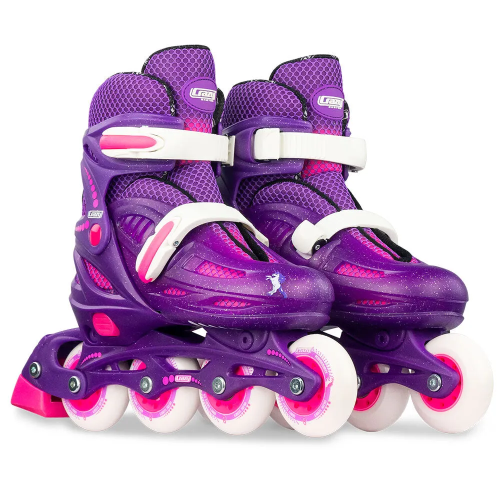 Crazy - 148 Adjustable Inline Skate - Purple Glitter