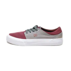 Dc Shoes Trase Tx Low-Top Sneakers Leather Maroon Colour For Women