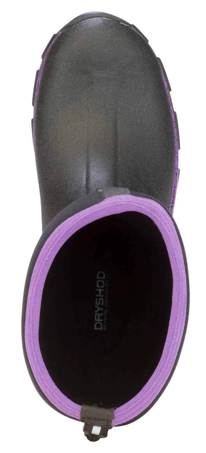 Dryshod Womens Arctic Storm Hi Black/Purple Neoprene Extreme-Cold Snow Boots