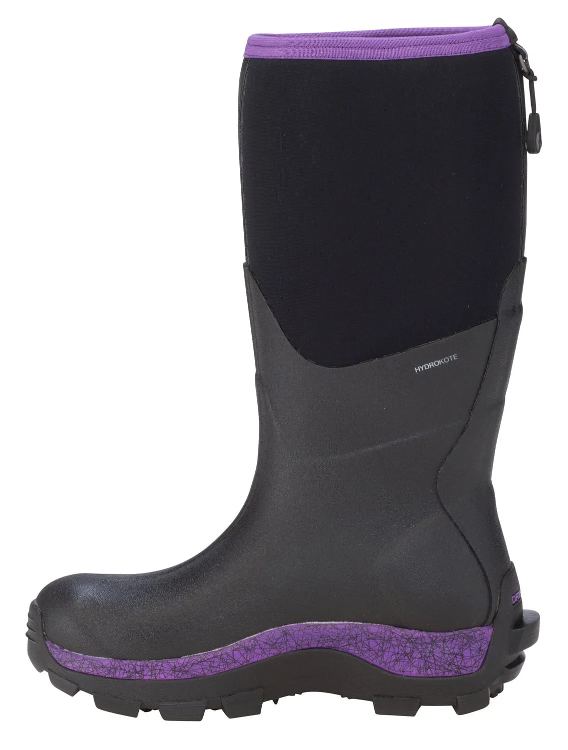 Dryshod Womens Arctic Storm Hi Black/Purple Neoprene Extreme-Cold Snow Boots