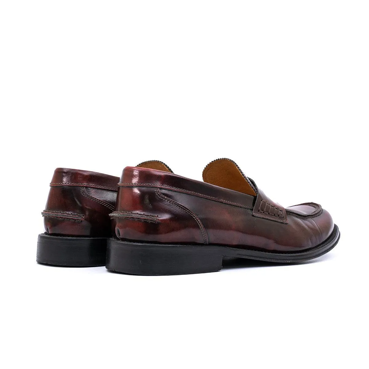 Exton On Formal Slip Ons Leather Burgundy Colour For Men