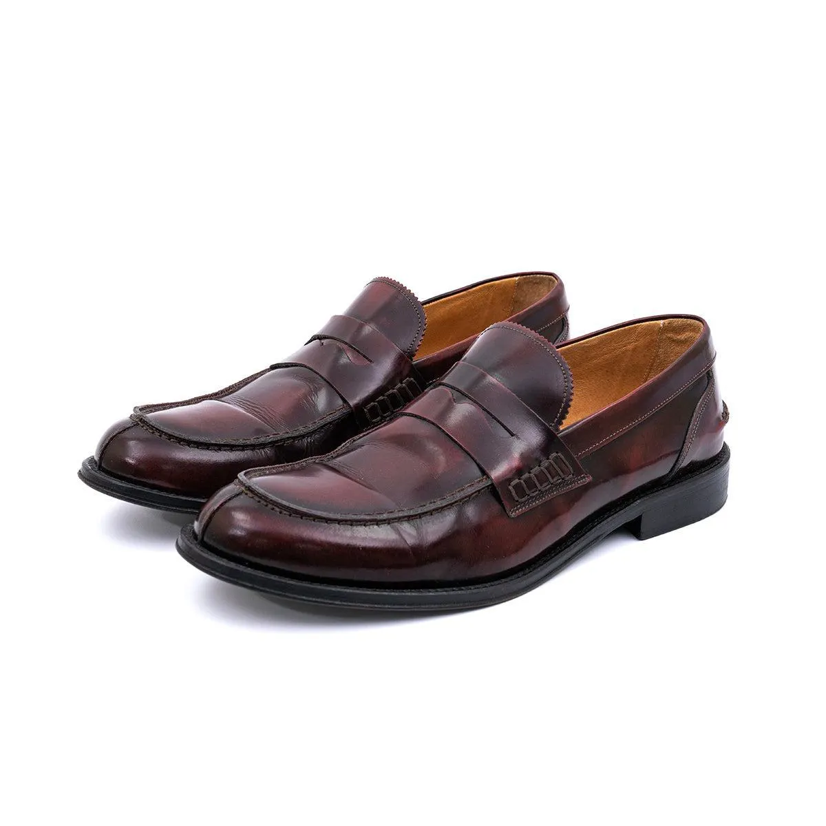 Exton On Formal Slip Ons Leather Burgundy Colour For Men