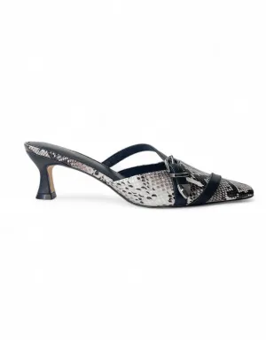 Galaxi Kitten Heels Black Snake