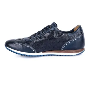 Galizio Torresi Low-Top Sneakers Leather Blue Colour For Men