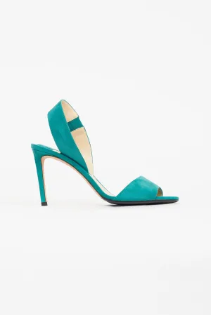 Green Sheila 85 Suede Heel