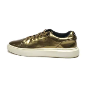 Guess Los Angeles Low-Top Sneakers Leather Gold Colour For Men