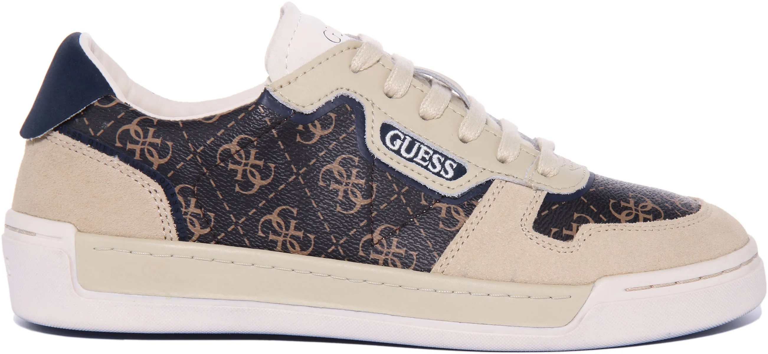 Guess Strave 4G Trainer In Beige Brown For Men