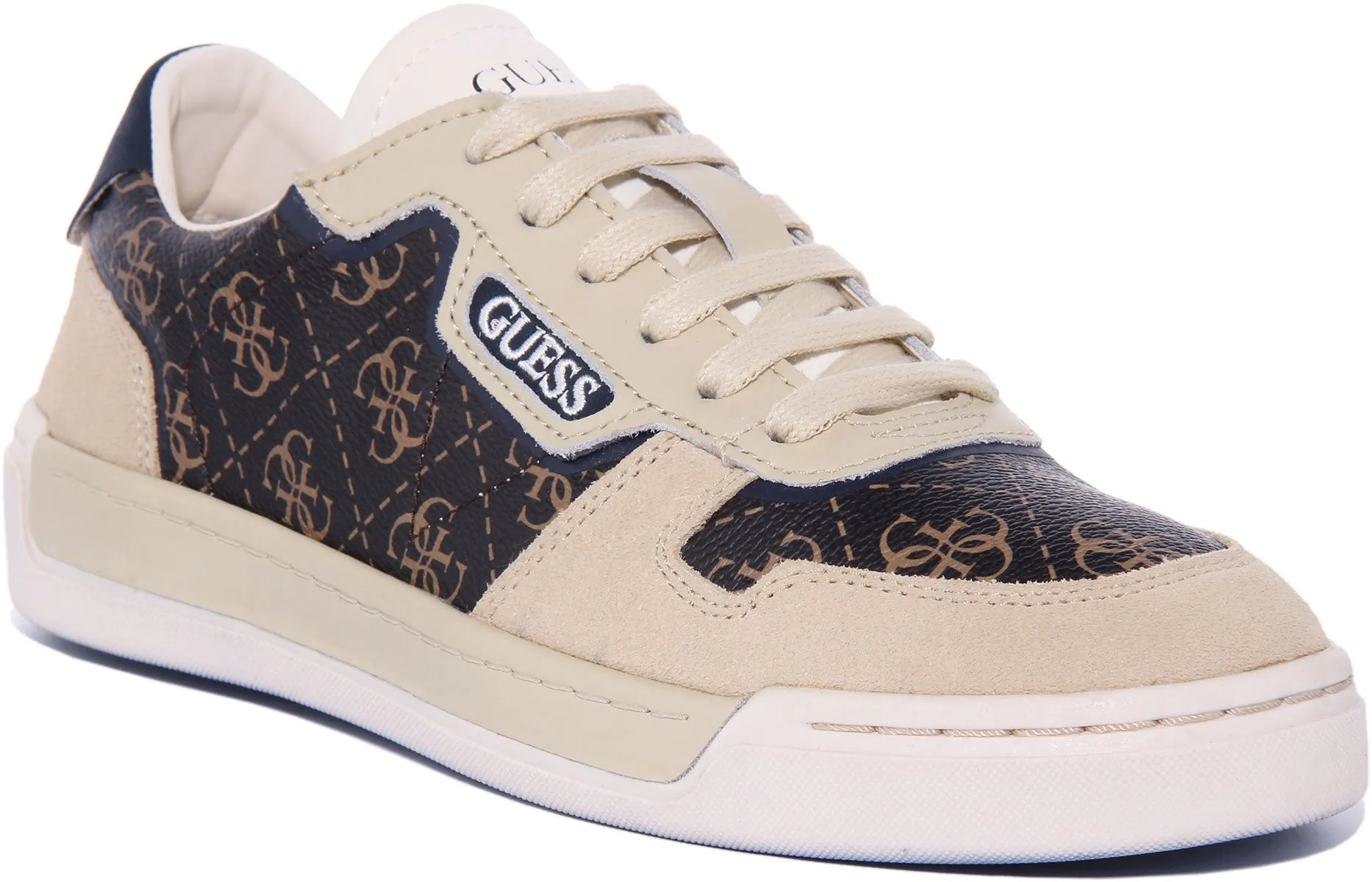 Guess Strave 4G Trainer In Beige Brown For Men