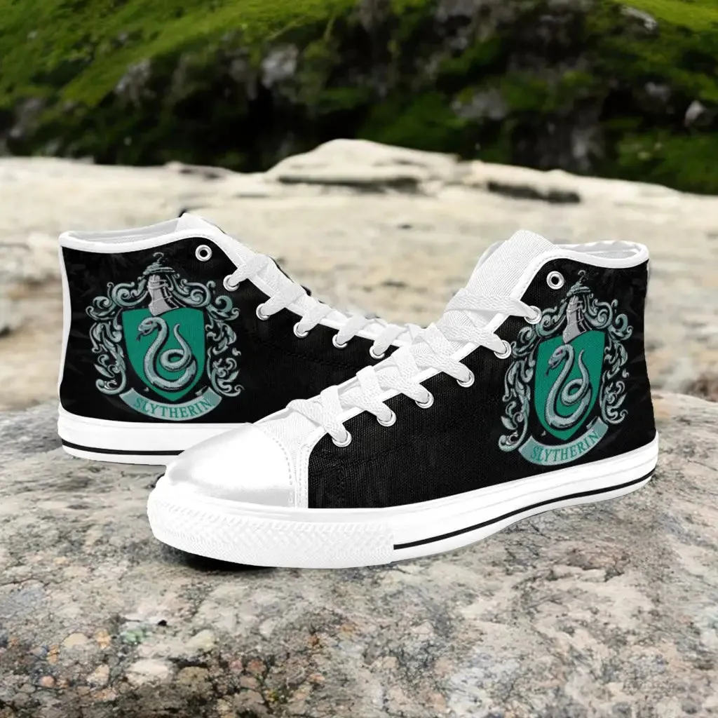 Harry Potter Hogwarts Slytherin Shoes High Top Sneakers for Kids and Adults