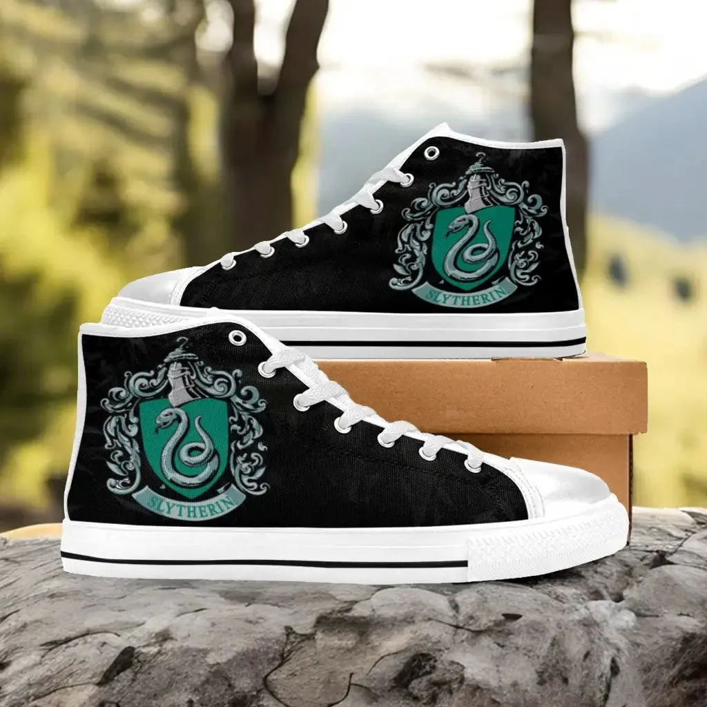 Harry Potter Hogwarts Slytherin Shoes High Top Sneakers for Kids and Adults