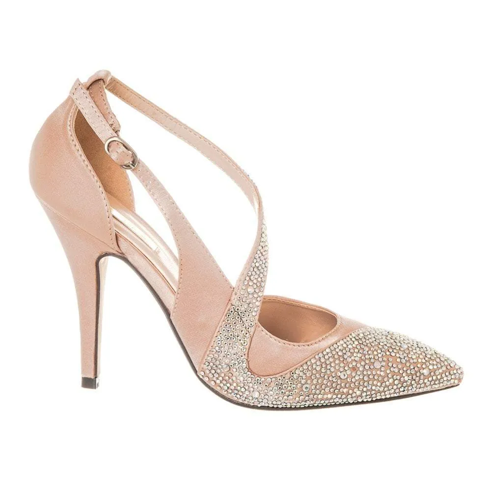 High Stiletto Heel Pointed Toe Diamante Court Shoe