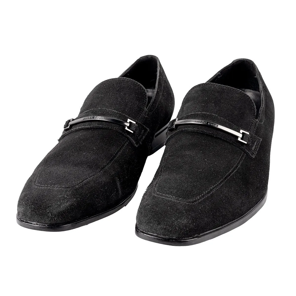 Hugo Boss Varimo Formal Slip Ons Suede Black Colour For Men