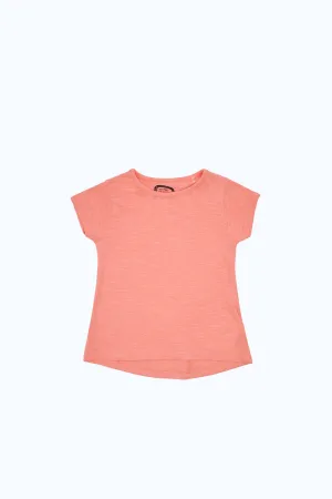 Infant Girls Peach Plain T-Shirt