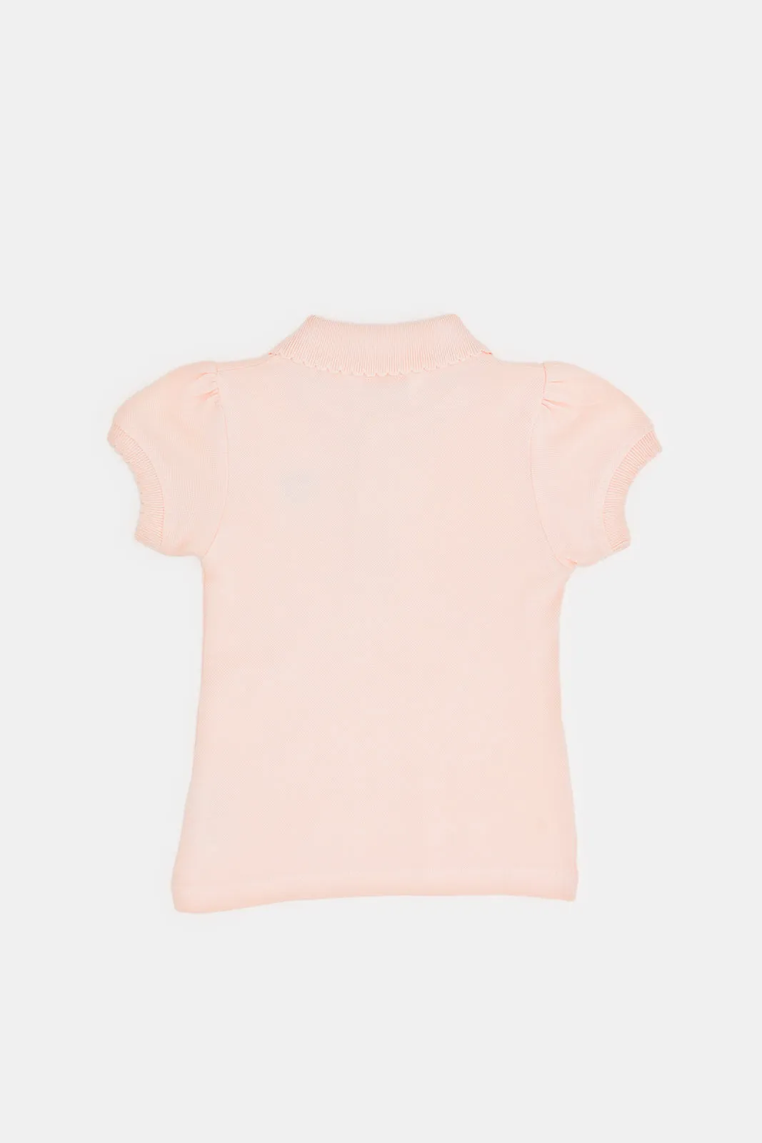 Infant Girls Pink Short Sleeve Pique T-Shirt